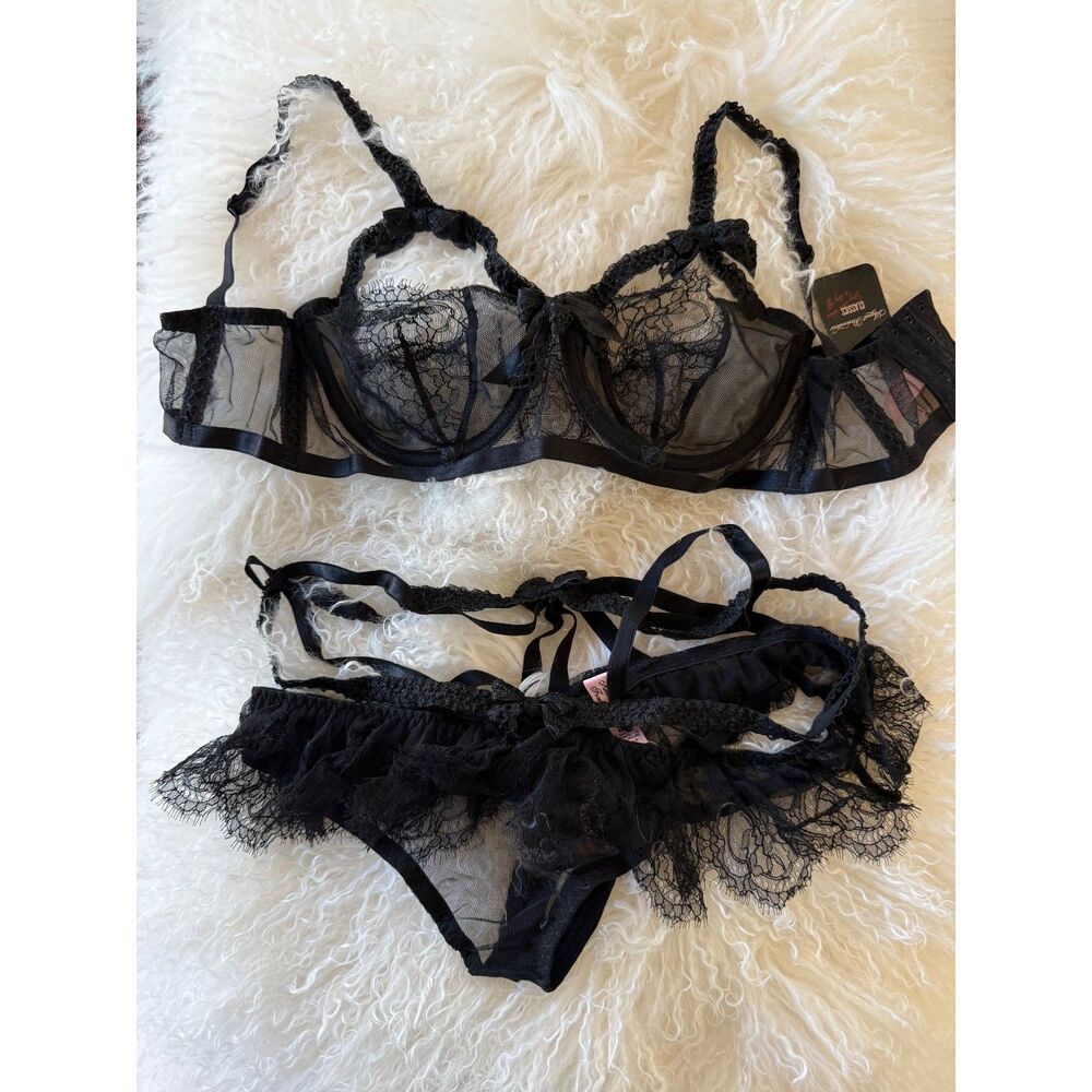 RARE Agent Provocateur ALINA Bra & Brief Lingerie Set 36D/AP 4 BNWT